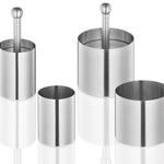 Kuchenprofi Stainless Steel 6-Piece Food Mold Forming Rings with Tamper/Pushers, Silver