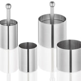 Kuchenprofi Stainless Steel 6-Piece Food Mold Forming Rings with Tamper/Pushers, Silver