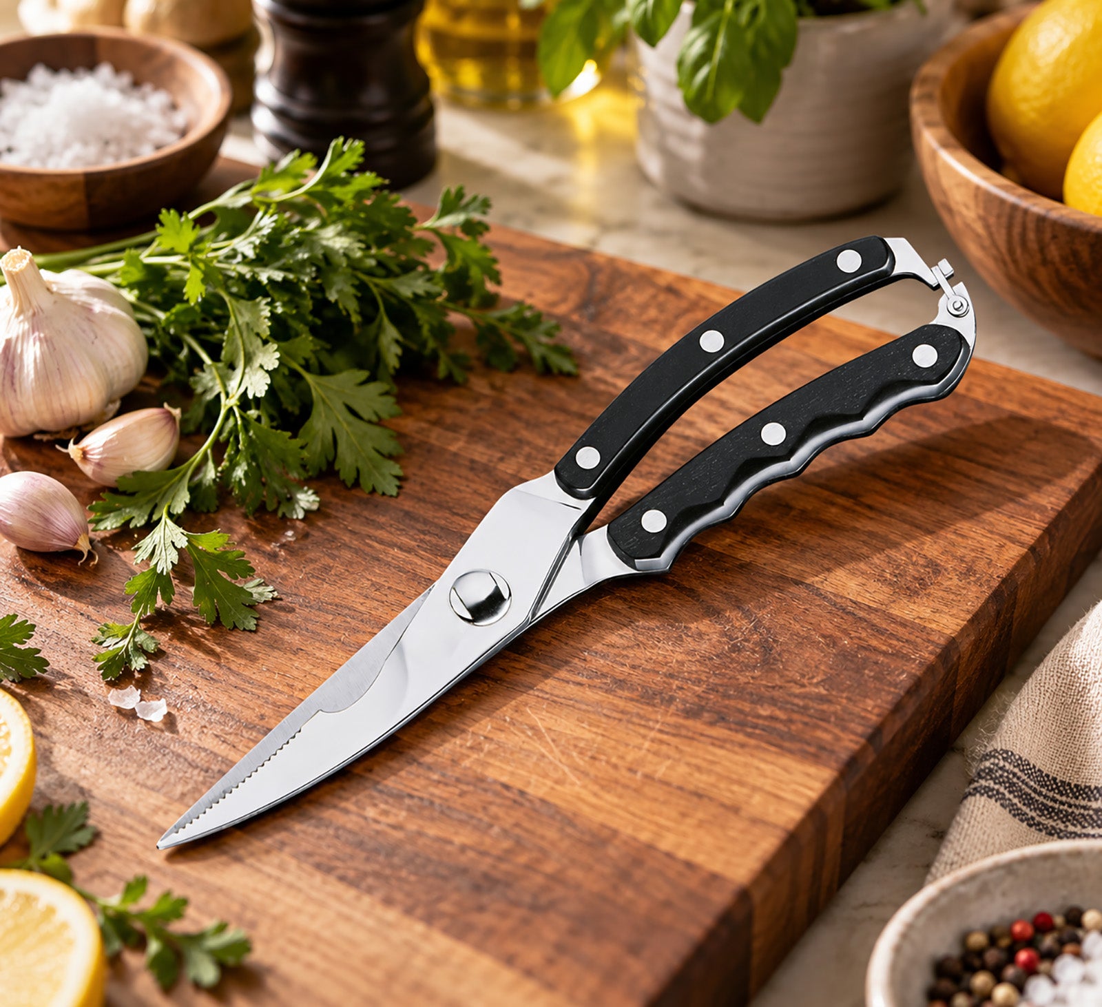 Kuchenprofi Stainless Steel Curverd Poultry Shears with Grooved Handle, 10-Inch