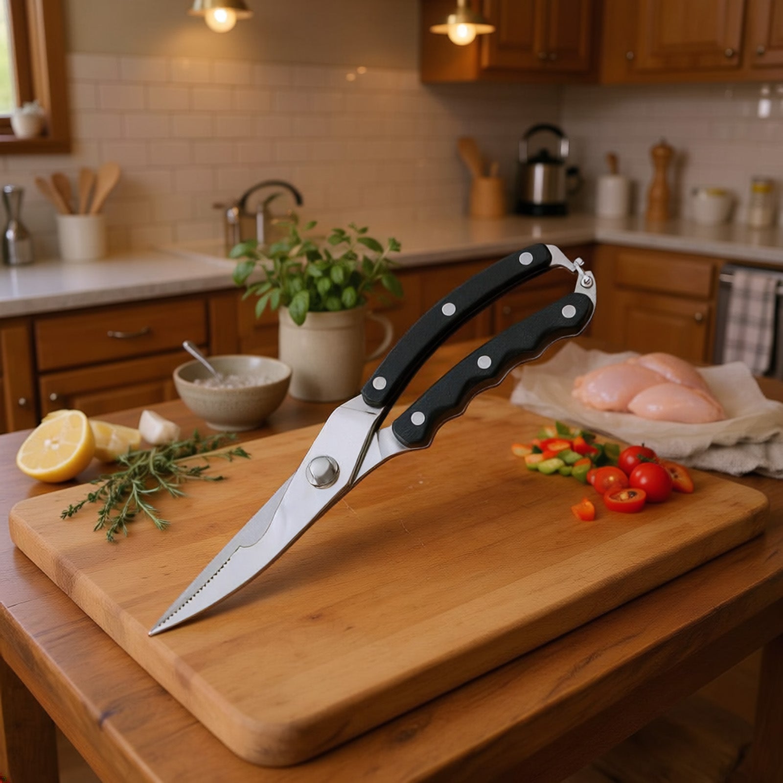 Kuchenprofi Stainless Steel Curverd Poultry Shears with Grooved Handle, 10-Inch