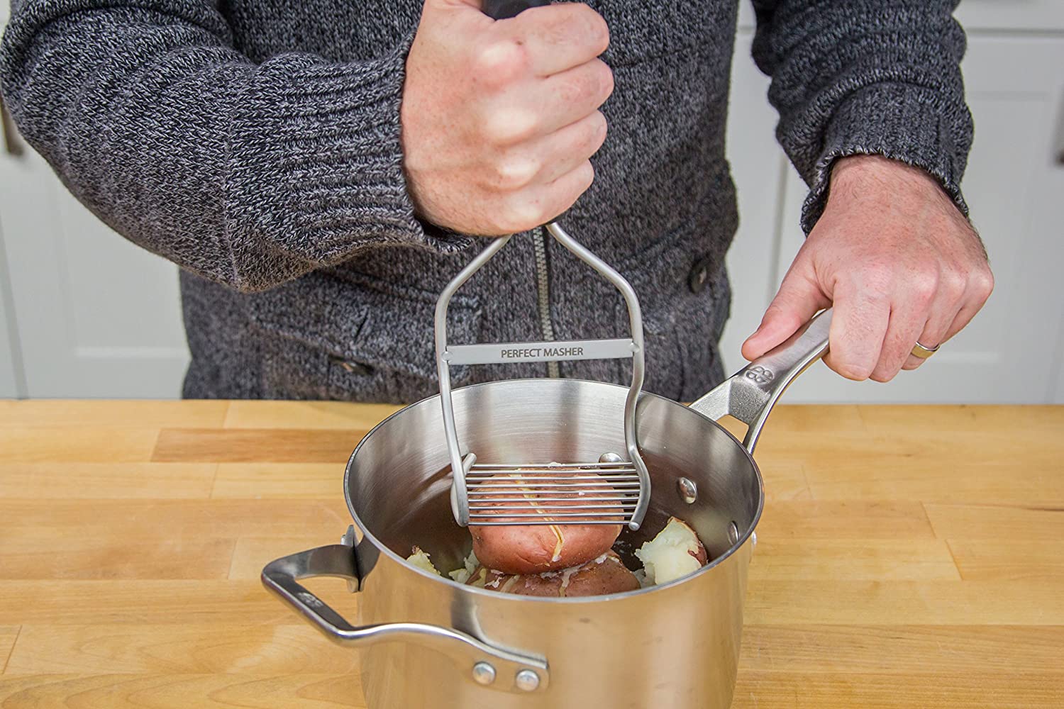 Kitchen Innovations Diamond Series Potato Masher, Black