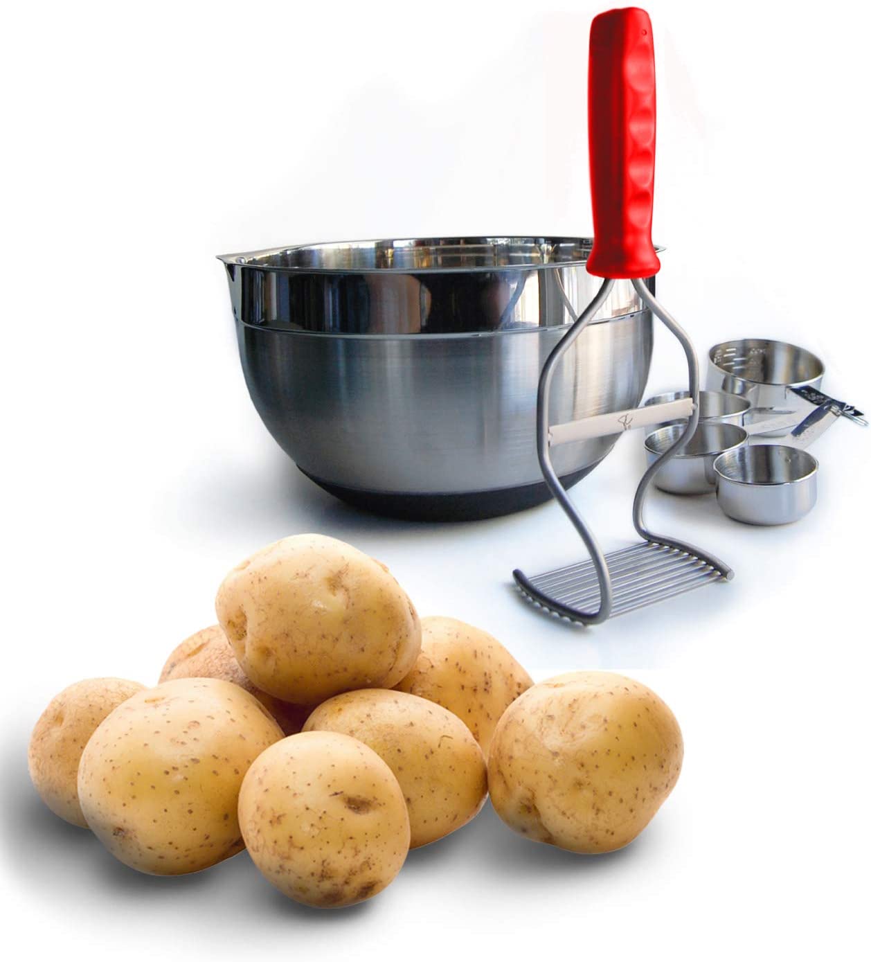 Kitchen Innovations Diamond Series Potato Masher, Red