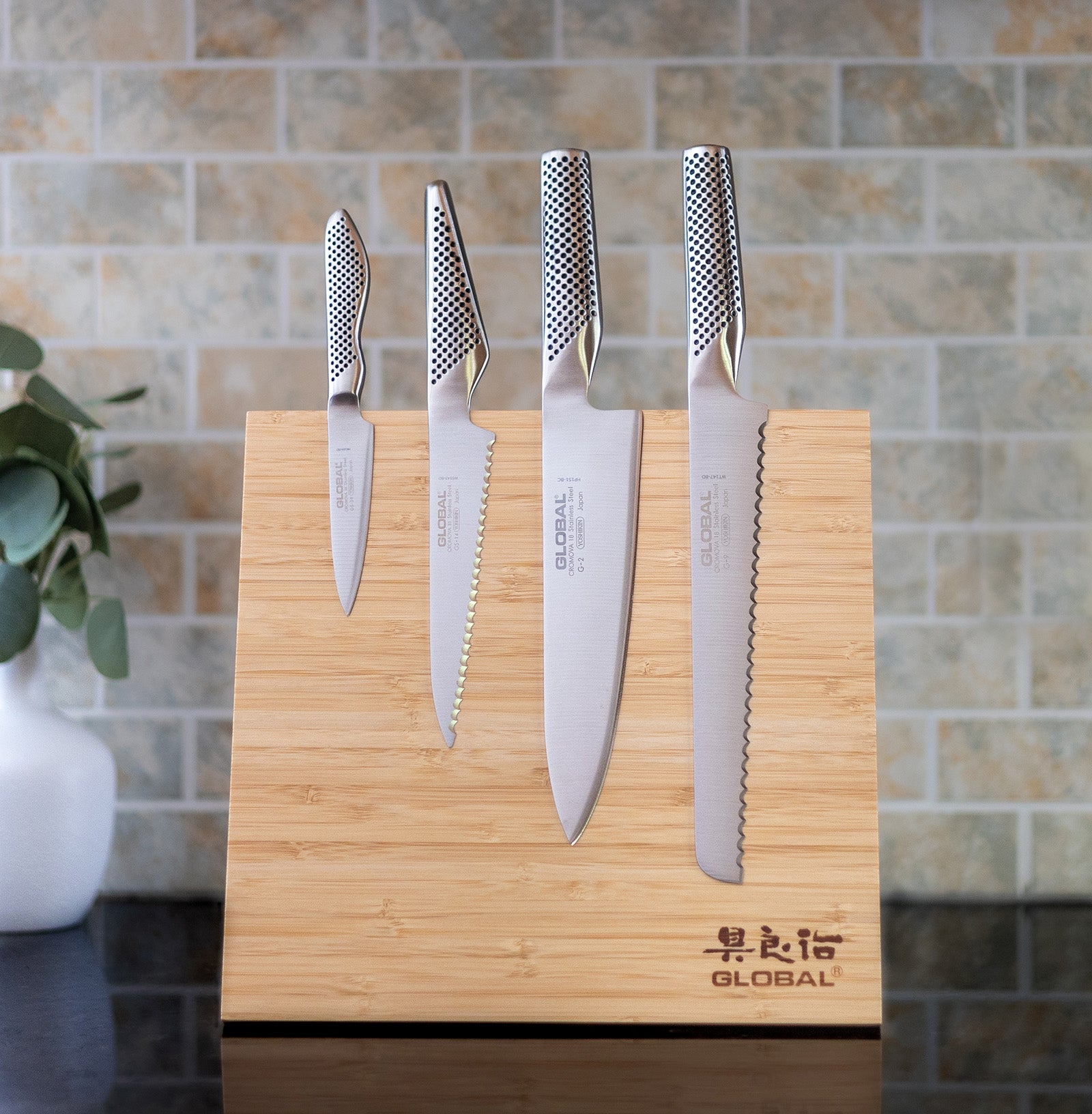 Global Magnetic Easel Knife Block, Bamboo