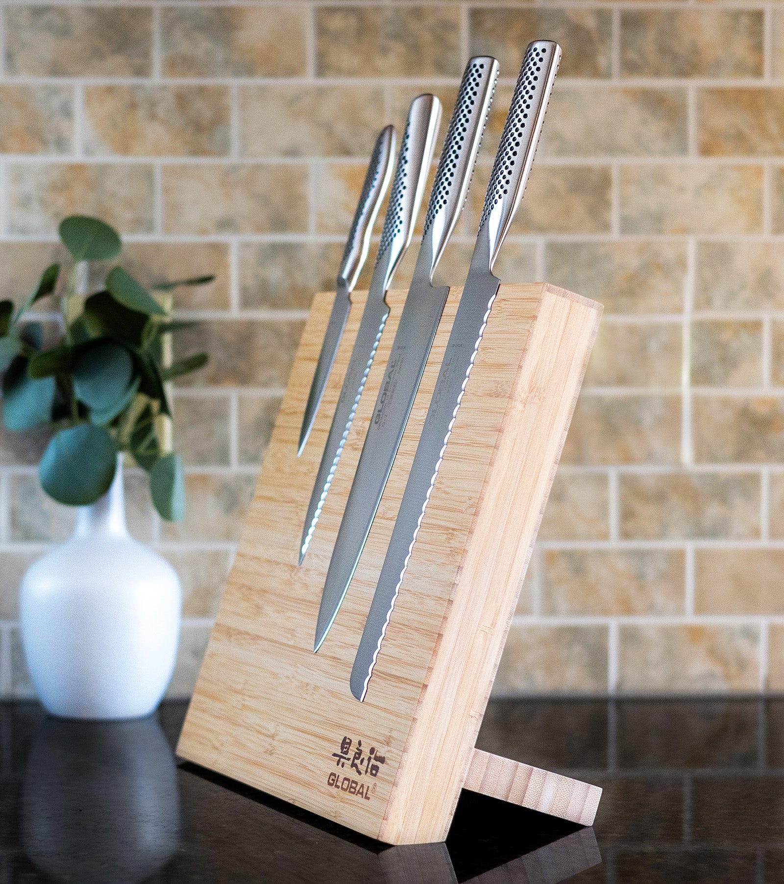 Global Magnetic Easel Knife Block, Bamboo