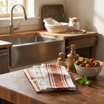 KAF Home Centerband/Basketweave/Windowpane Kitchen Towels, Set of 3, Spice