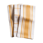 KAF Home Centerband/Basketweave/Windowpane Kitchen Towels, Set of 3, Ochre