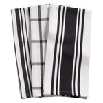 KAF Home Centerband/Basketweave/Windowpane Kitchen Towels, Set of 3, Black