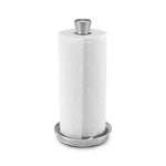 Polder Fleur Single-Tear Standing Paper Towel Holder with Heavyweight Base, Stainless Steel