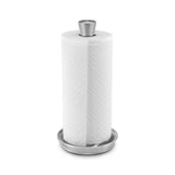 Polder Fleur Single-Tear Standing Paper Towel Holder with Heavyweight Base, Stainless Steel