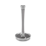 Polder Fleur Single-Tear Standing Paper Towel Holder with Heavyweight Base, Stainless Steel