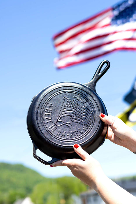 Lodge Cast Iron 10.25" Skillet with American Flag Design