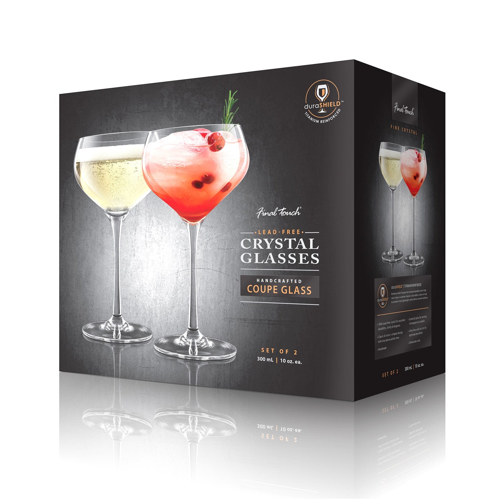 Final Touch Coupe Lead-Free Crystal Glasses - Set of 2