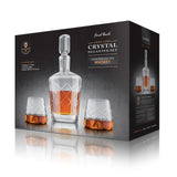 Final Touch 4 Piece Lead-Free Crystal Whiskey Decanter Set
