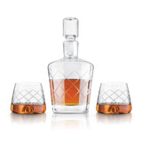 Final Touch 4 Piece Lead-Free Crystal Whiskey Decanter Set