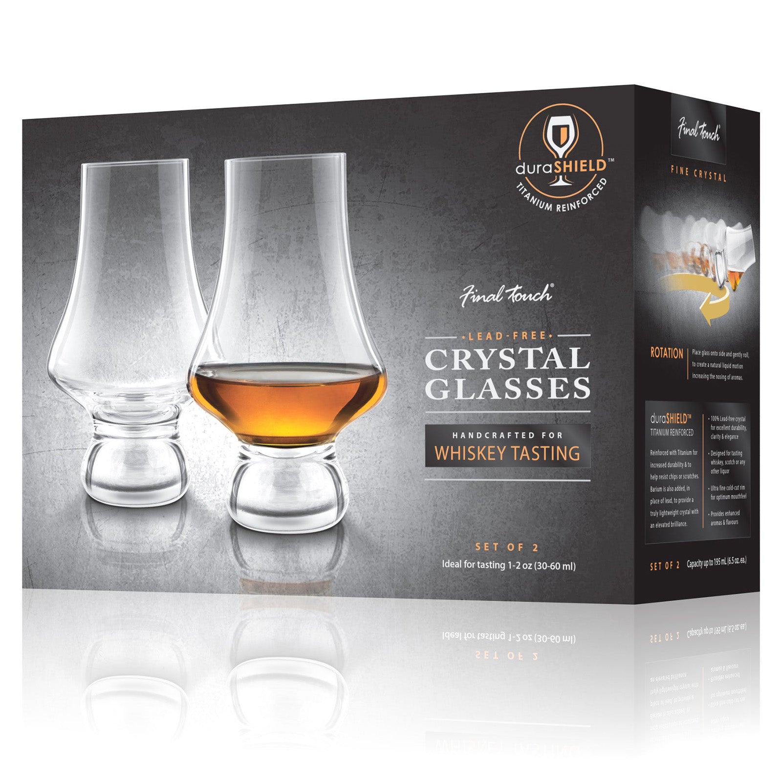 Final Touch Whiskey Tasting Glasses - Set of 2