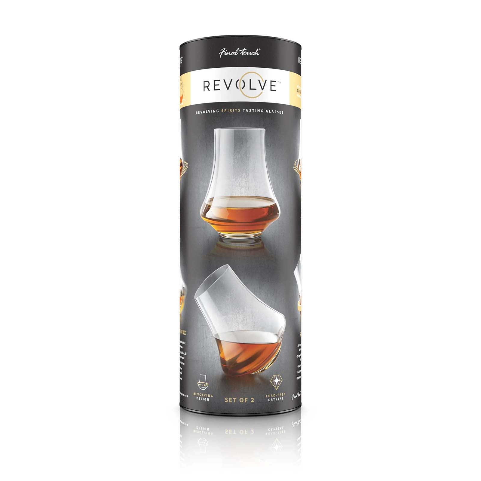 Final Touch Revolve Spirits Tasting Glass, 2-Ounce, Set of 2