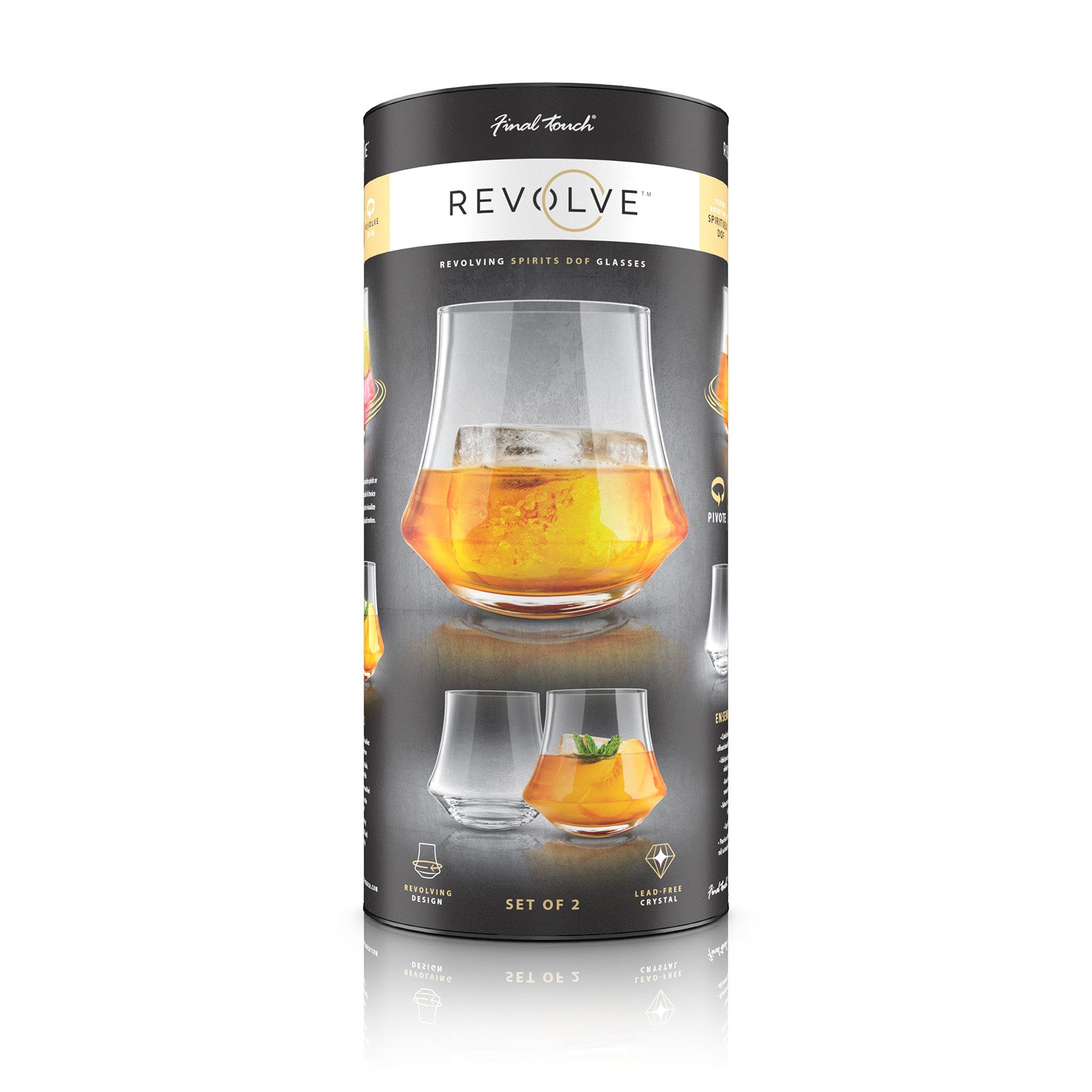 Final Touch Revolve - Revolving DOF Glass – Set of 2 – 13.5 oz (400ml)