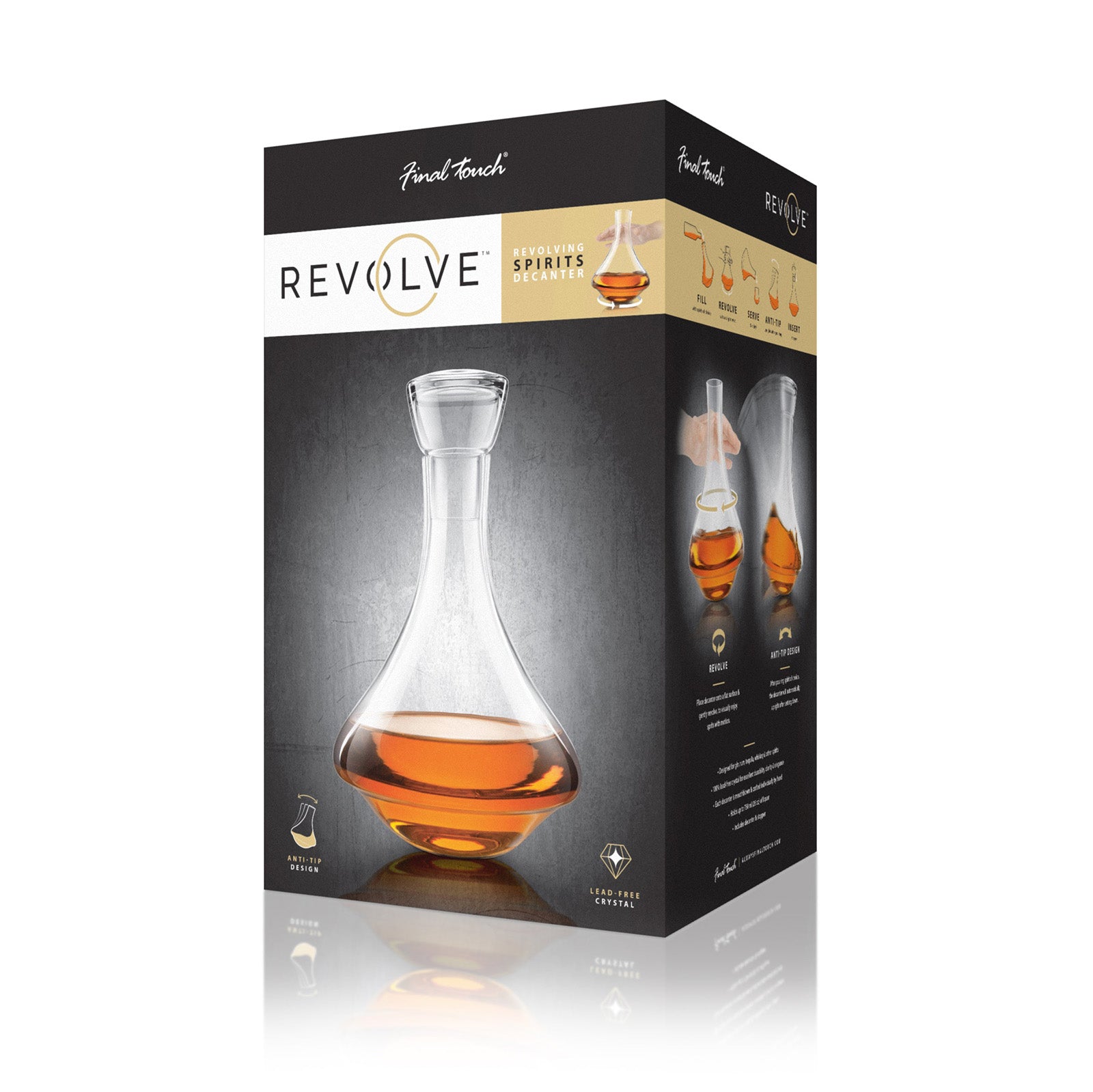 Final Touch Revolve - Revolving Spirits Decanter with Stopper