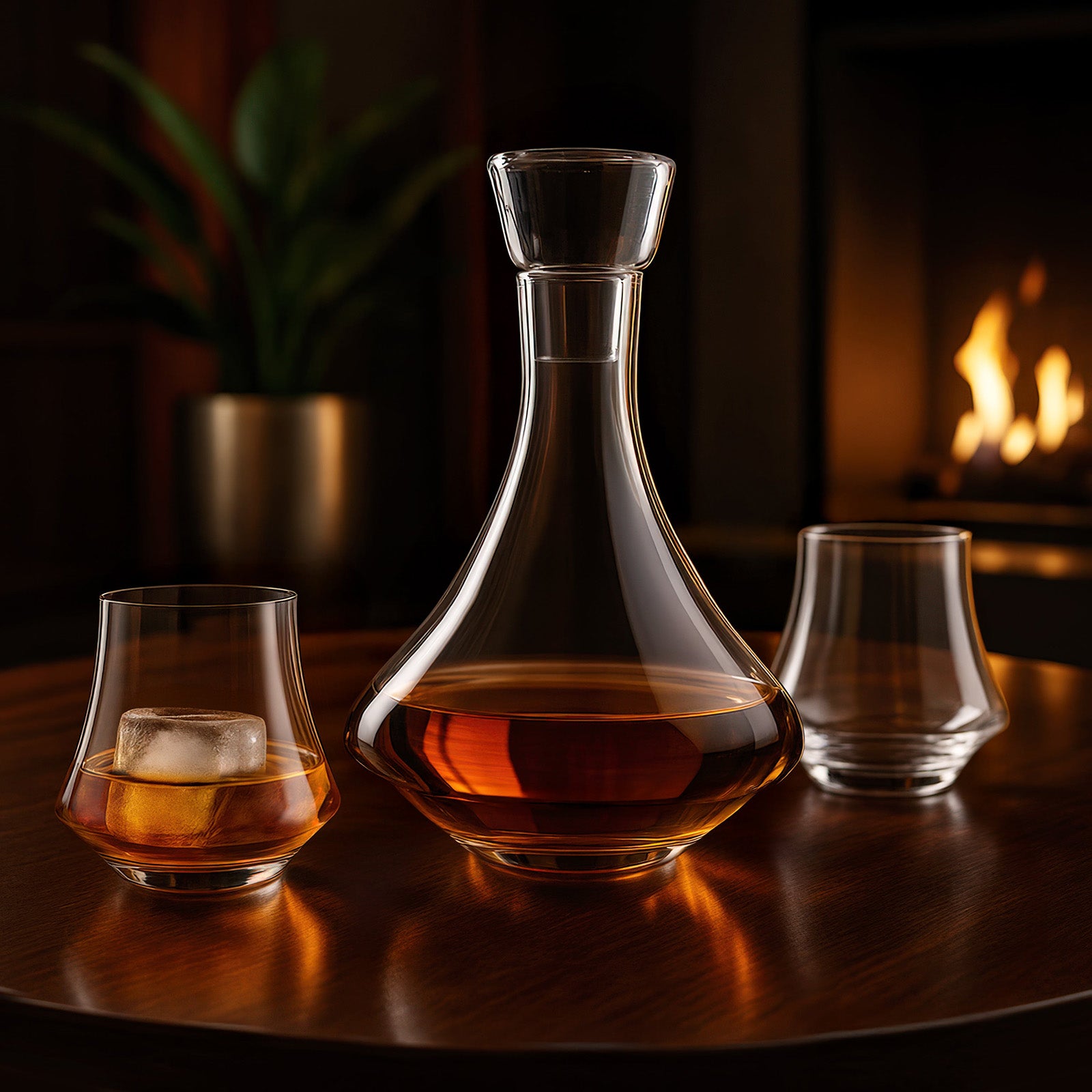 Final Touch Revolve Decanter Set with 2 Revolve DOF Glasses