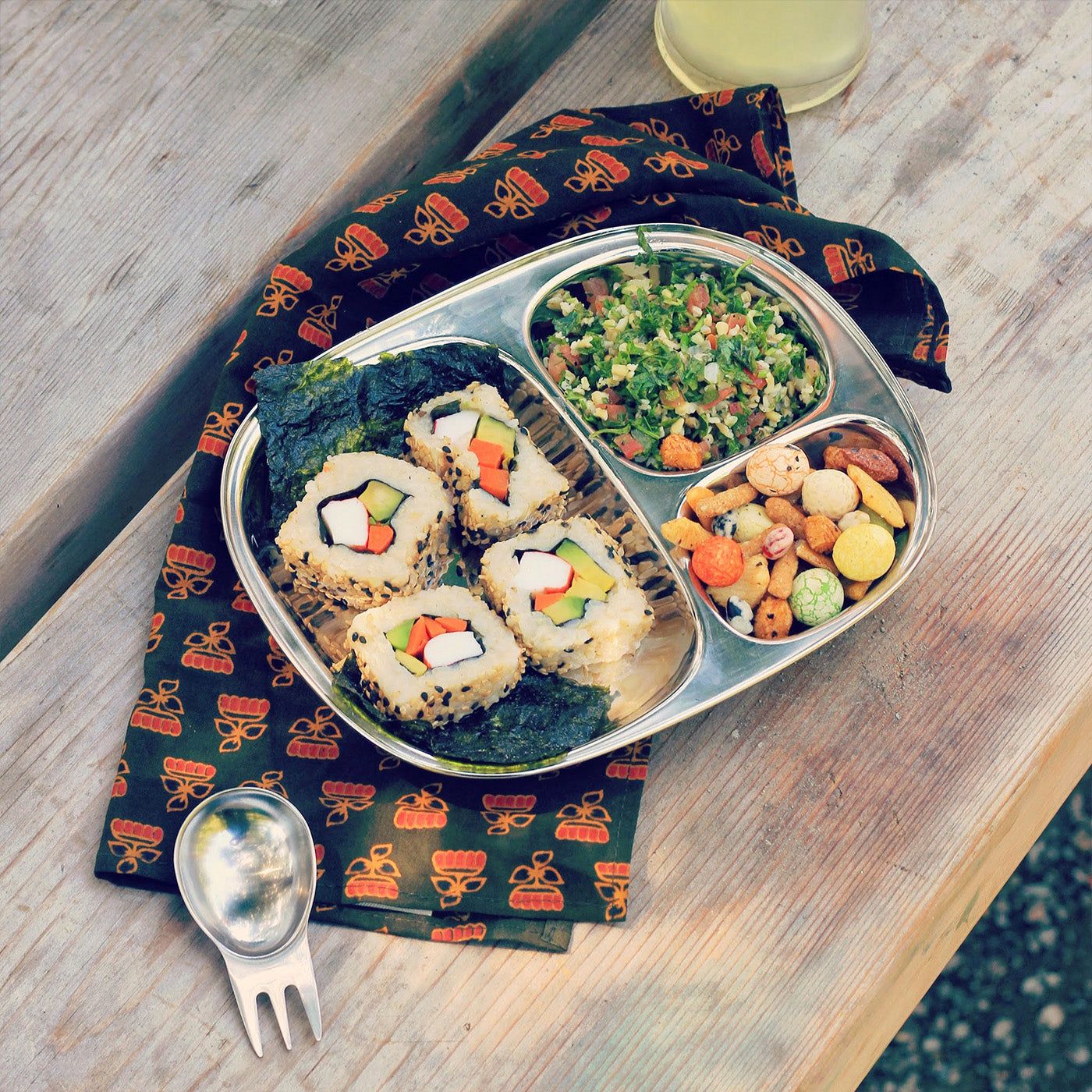 ECOlunchbox Stainless Steel Divided Camping Tray