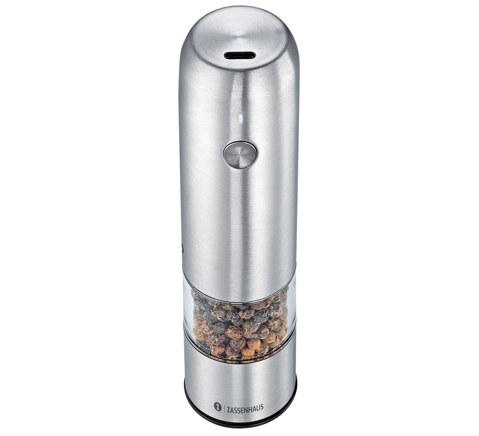 Zassenhaus Koln Rechargeable Salt or Pepper Mill, 5.5" H x 1.5", Chrome