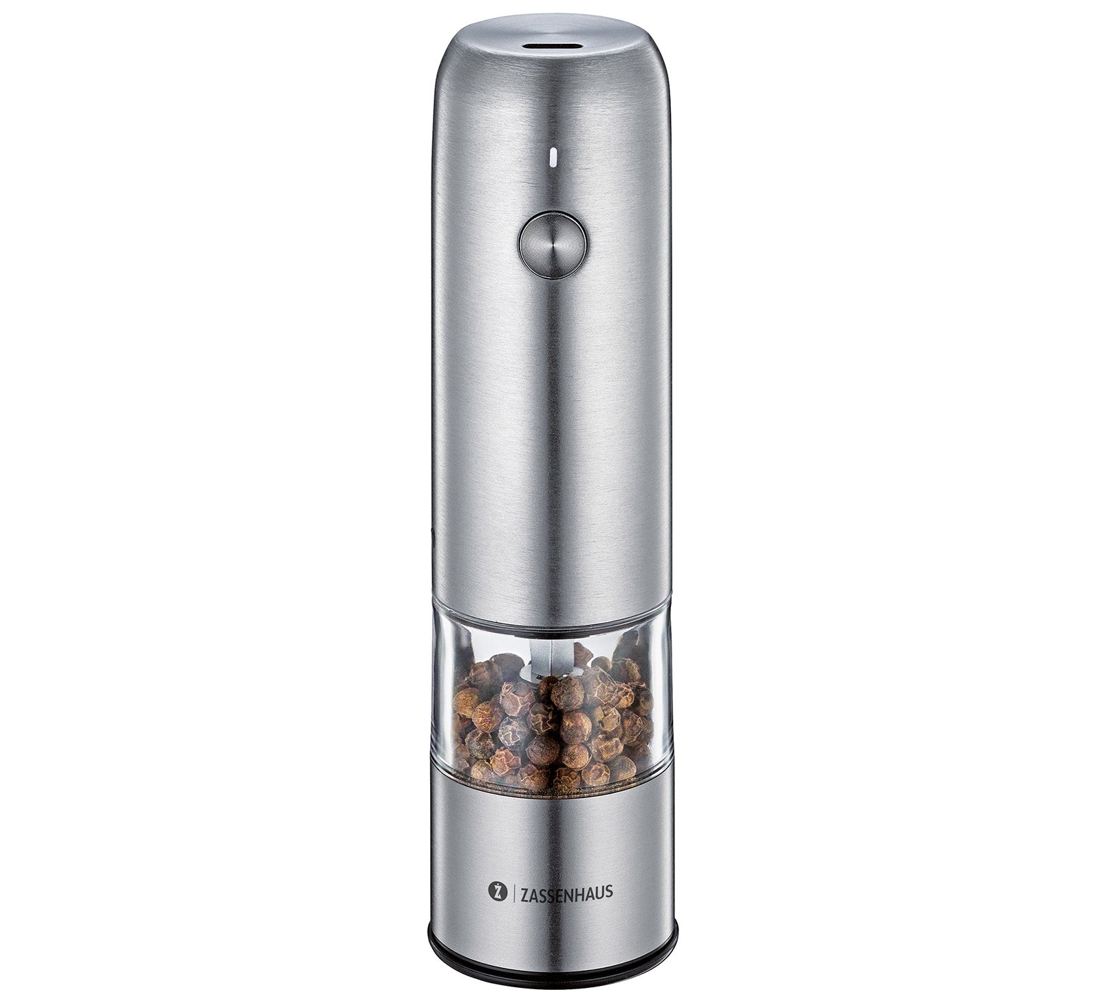 Zassenhaus Koln Rechargeable Salt or Pepper Mill, 5.5" H x 1.5", Chrome
