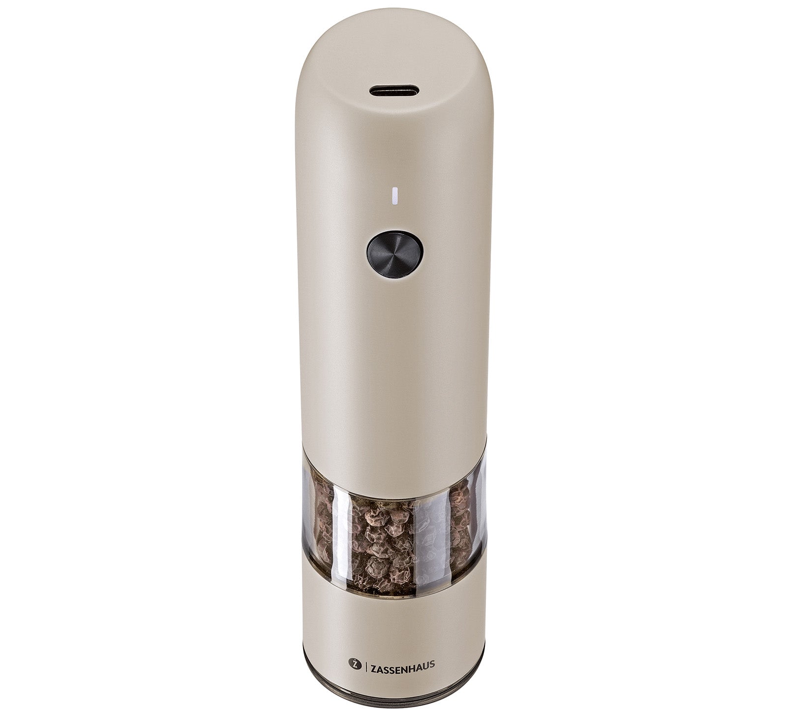 Zassenhaus Koln Rechargeable Salt or Pepper Mill, 5.5" H x 1.5", Gray