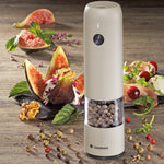 Zassenhaus Koln Rechargeable Salt or Pepper Mill, 5.5" H x 1.5", Gray