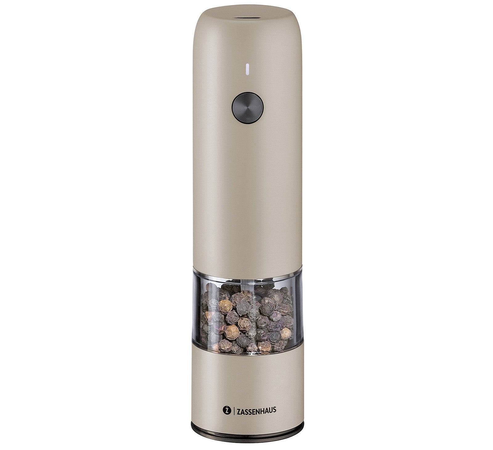 Zassenhaus Koln Rechargeable Salt or Pepper Mill, 5.5" H x 1.5", Gray