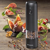 Zassenhaus Koln Rechargeable Salt or Pepper Mill, 5.5" H x 1.5", Black