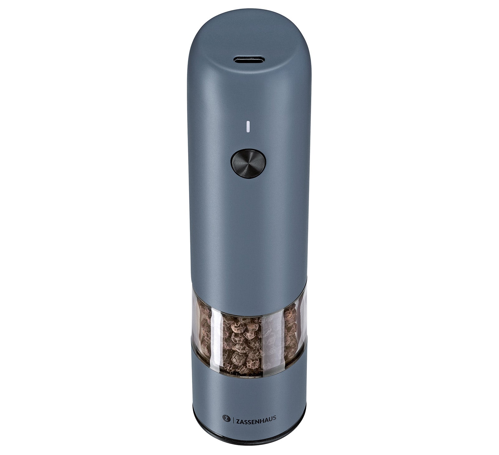 Zassenhaus Koln Rechargeable Salt or Pepper Mill, 5.5" H x 1.5", Blue