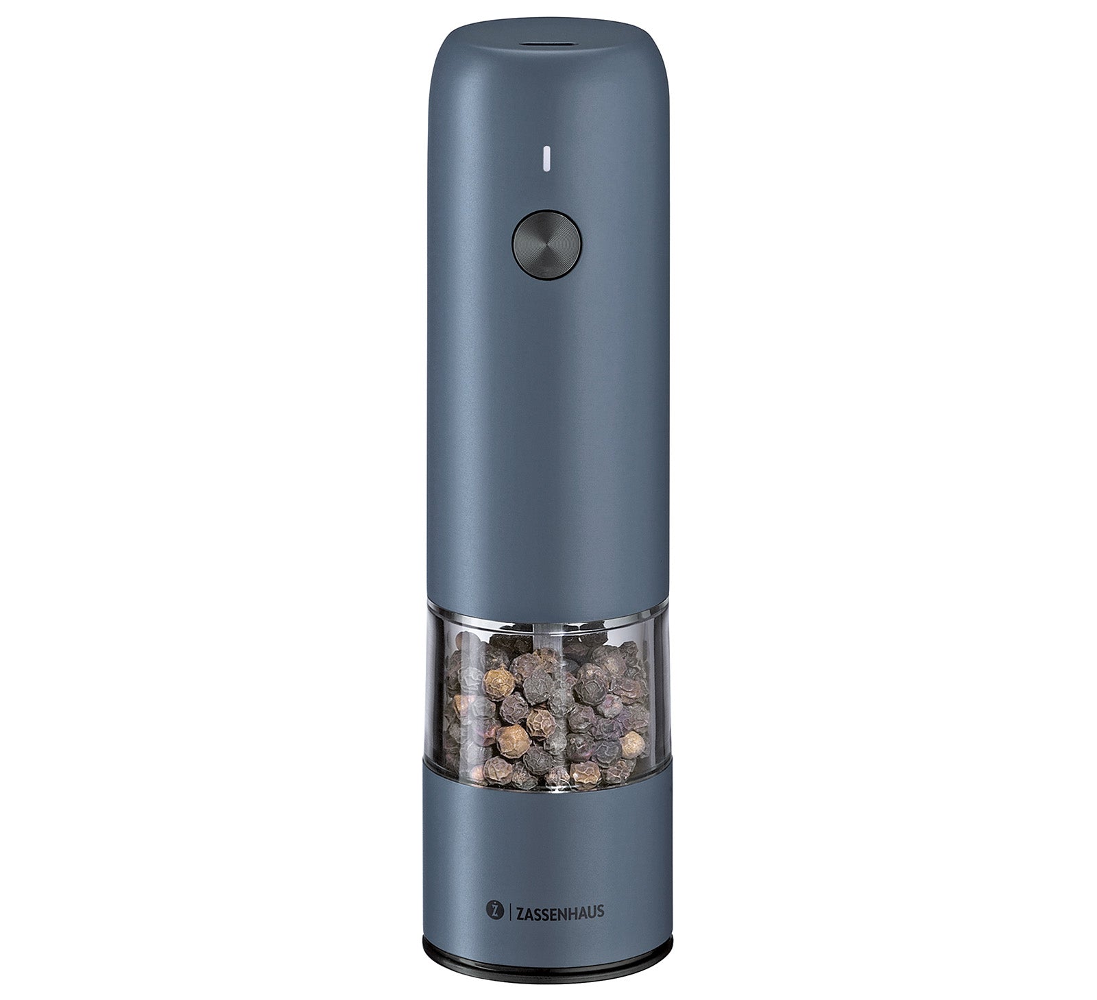 Zassenhaus Koln Rechargeable Salt or Pepper Mill, 5.5" H x 1.5", Blue