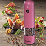 Zassenhaus Koln Rechargeable Salt or Pepper Mill, 5.5" H x 1.5", Pink