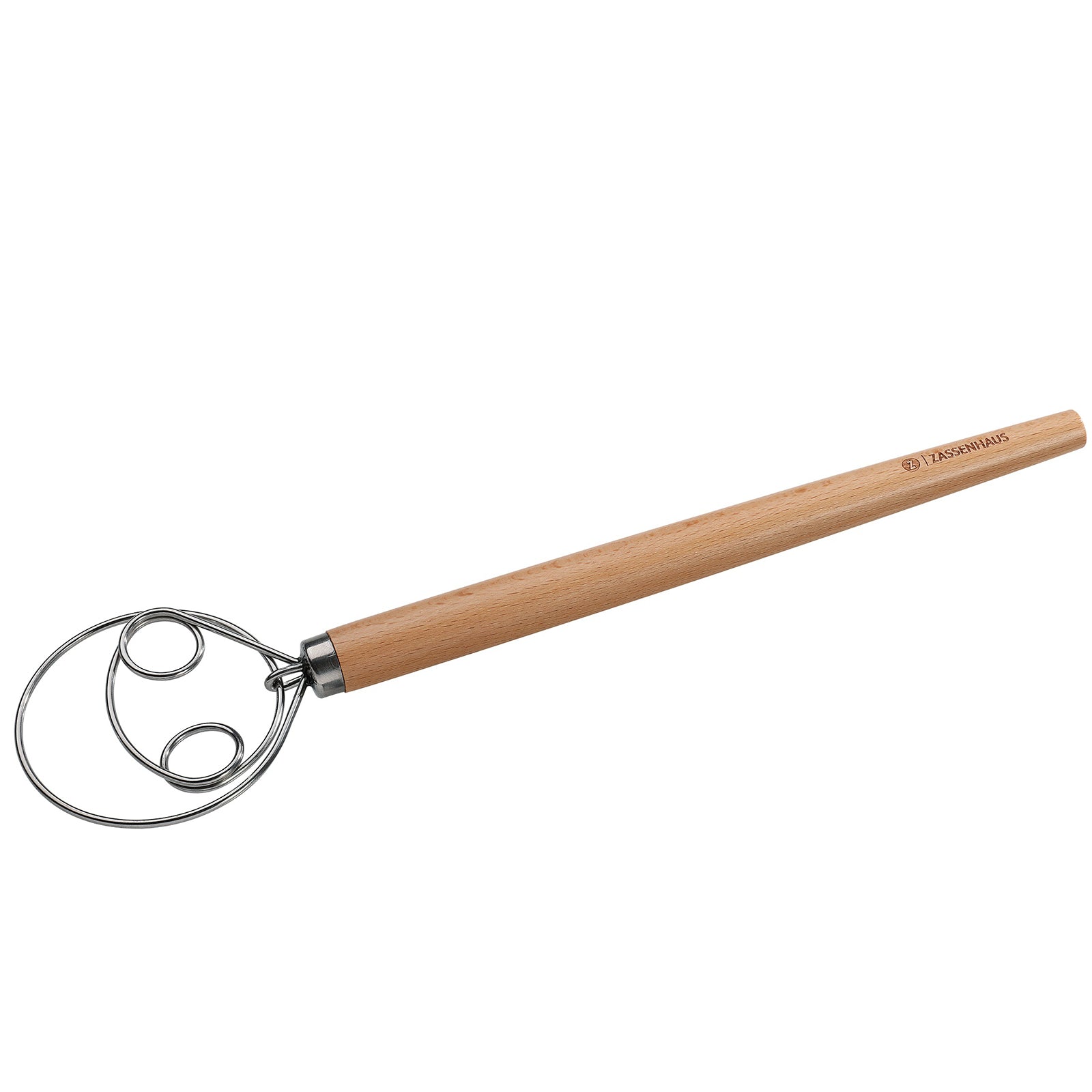 Zassenhaus Danish Batter and Dough Whisk with Beechwood Handle, 13.75"