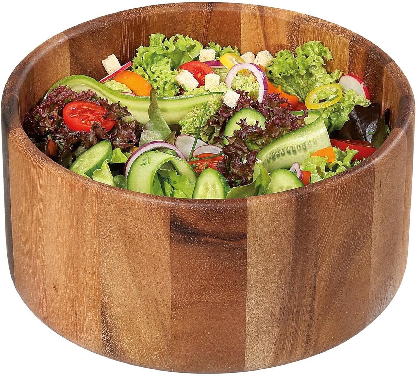 Zassenhaus Acacia Wood Salad Serving Bowl, Medium 9.8" diameter by 5" High