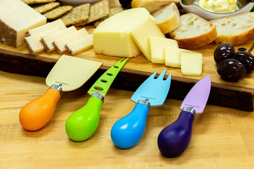 Zassenhaus Easy Cut Cheese Knife Set, 4 Pieces, Assorted Colors