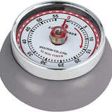 Zassenhaus Magnetic Retro 60 Minute Kitchen Timer, 2.75-Inch, Cool Gray