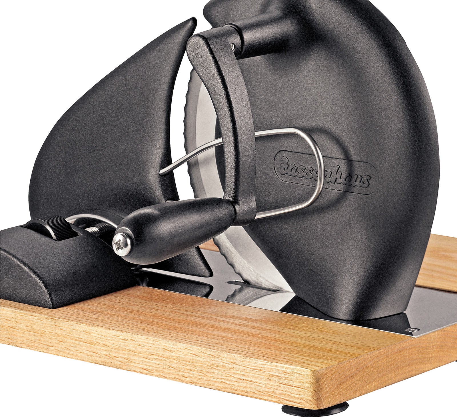 Zassenhaus Vintage Bread Slicer, Hand Crank Home Bread Slicer, 11.75" x 8", Matte Black