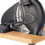 Zassenhaus Vintage Bread Slicer, Hand Crank Home Bread Slicer, 11.75" x 8", Matte Black