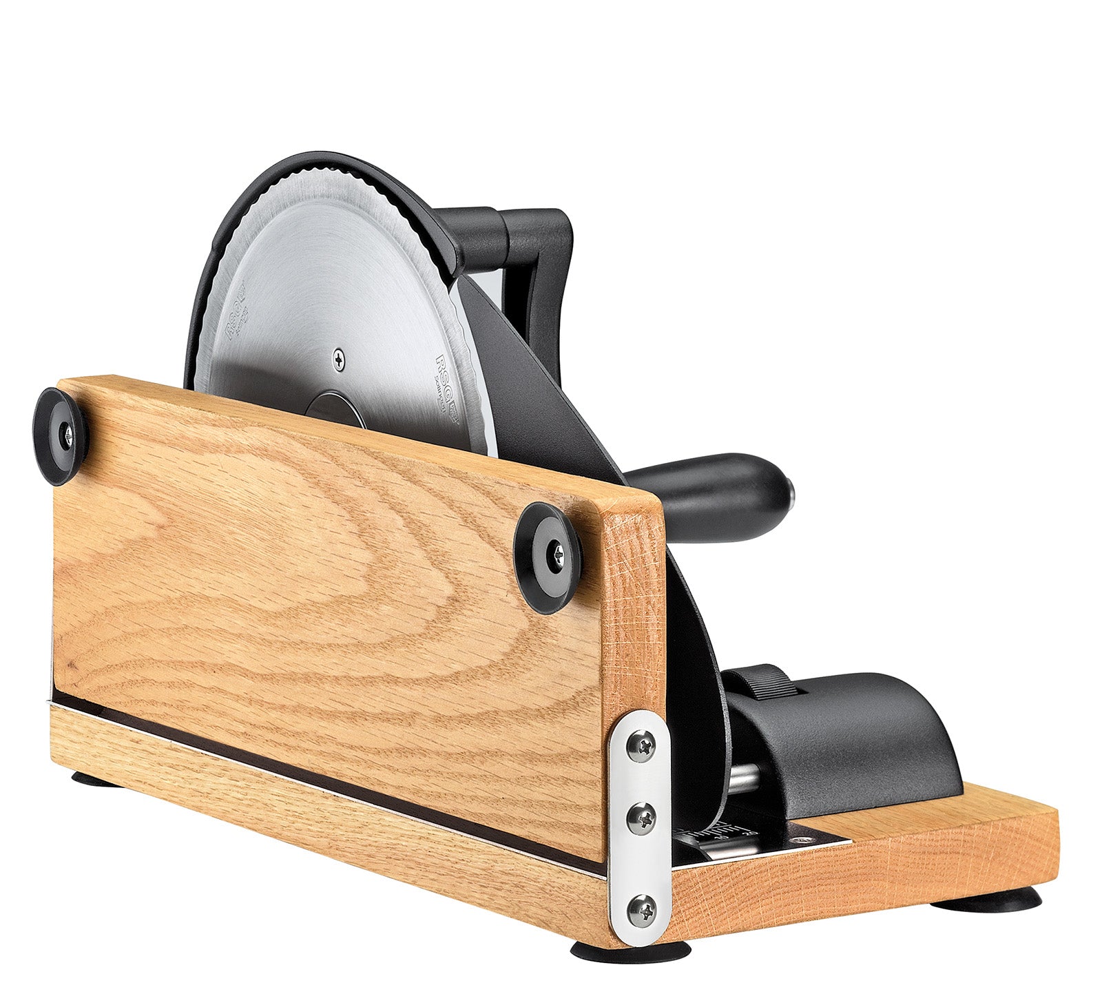 Zassenhaus Vintage Bread Slicer, Hand Crank Home Bread Slicer, 11.75" x 8", Matte Black