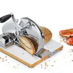 Zassenhaus Vintage Bread Slicer, Hand Crank Home Bread Slicer, 11.75" x 8", Chrome