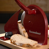 Zassenhaus Manual Bread Slicer, Hand Crank Home Bread Slicer, 11.75" x 8", Red