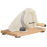 Zassenhaus Manual Bread Slicer, Hand Crank Home Bread Slicer, 11.75" x 8", Cream