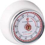 Zassenhaus Magnetic Retro 60 Minute Kitchen Timer, 2.75-Inch, White