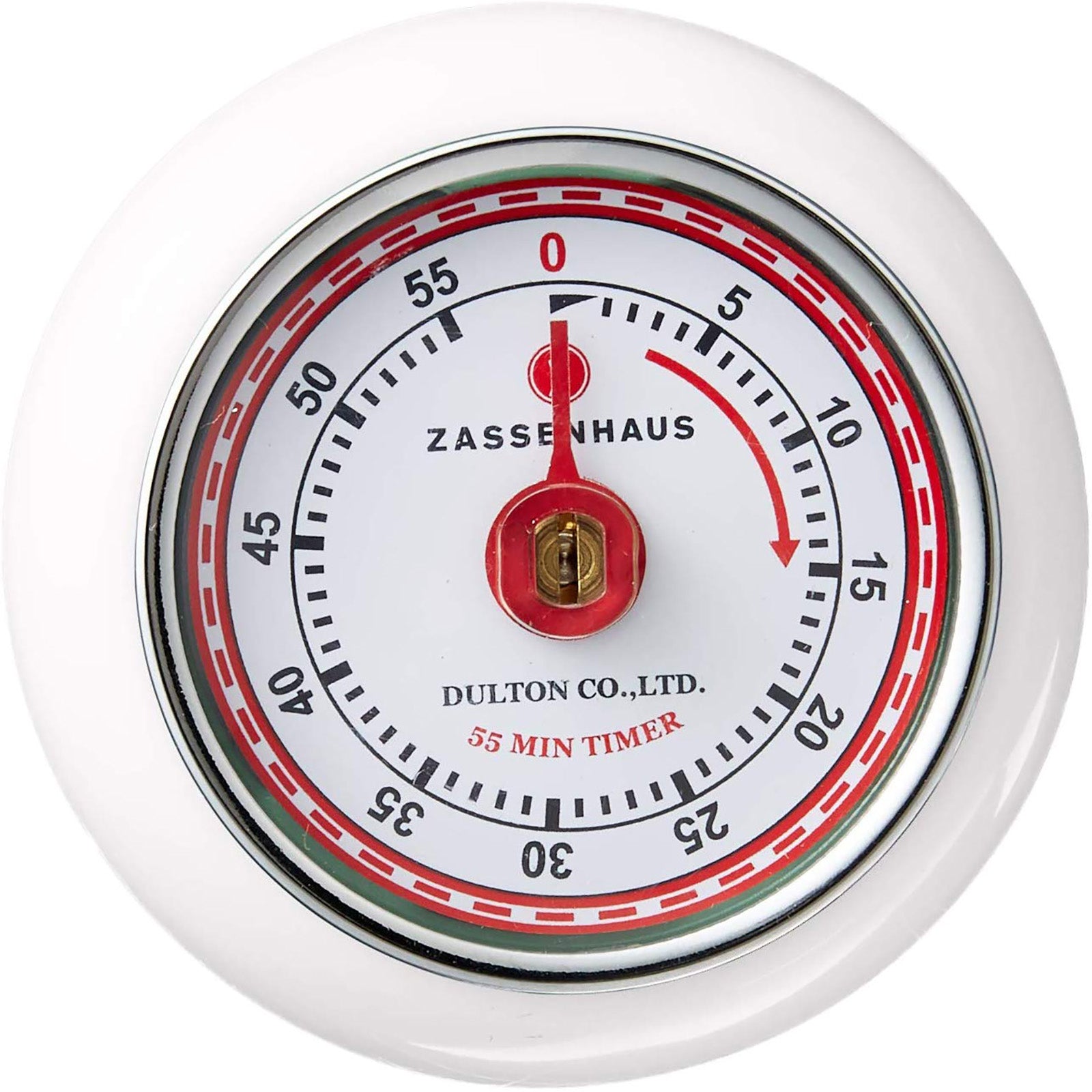 Zassenhaus Magnetic Retro 60 Minute Kitchen Timer, 2.75-Inch, White