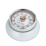 Zassenhaus Magnetic Retro 60 Minute Kitchen Timer, 2.75-Inch, White