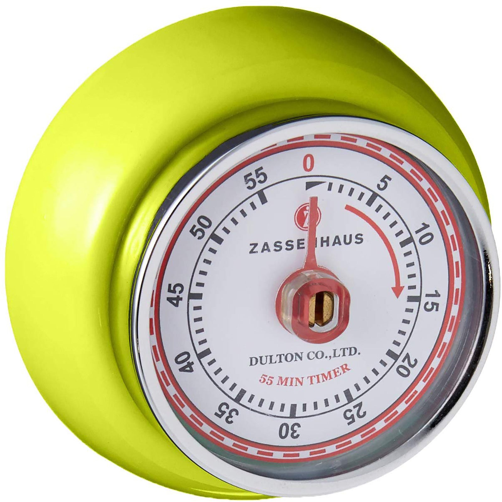 Zassenhaus Magnetic Retro 60 Minute Kitchen Timer, 2.75-Inch, Kiwi