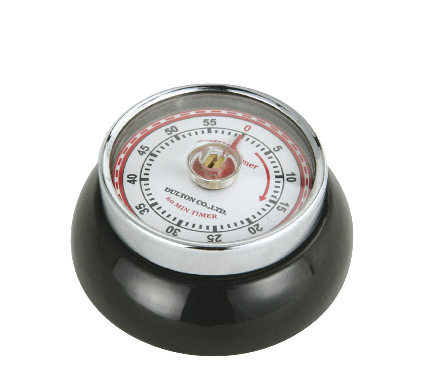 Zassenhaus Magnetic Retro 60 Minute Kitchen Timer, 2.75-Inch, Black