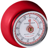 Zassenhaus Magnetic Retro 60 Minute Kitchen Timer, 2.75-Inch, Red