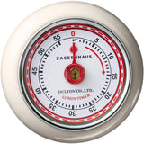 Zassenhaus Magnetic Retro 60 Minute Kitchen Timer, 2.75-Inch, Cream